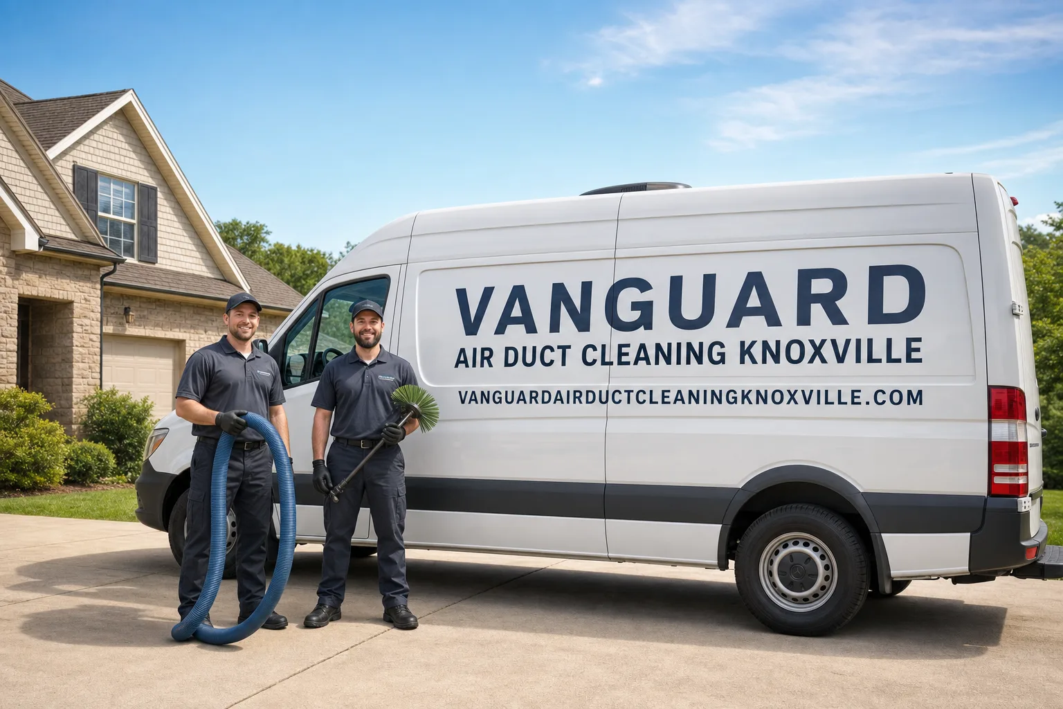 Vanguard Air Duct Cleaning Knoxville service vehicle and crew in Knoxville, TN